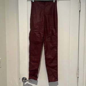 Red leather Leggings size 6